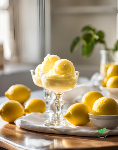 Sorbet de Limão-Siciliano com Toque de Gengibre