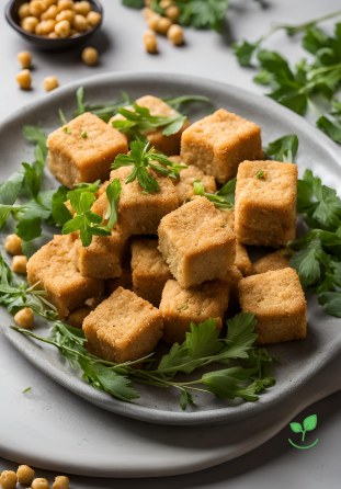 Tofu de Grão-de-Bico Empanado