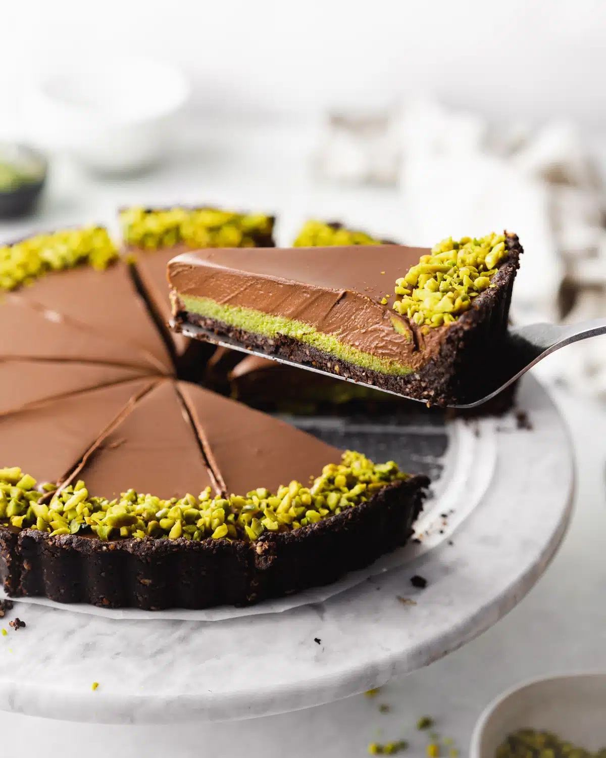 Torta de Chocolate com Pasta de Pistache